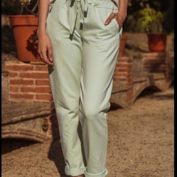 Gap Women's Cotton & Rayon Pull On Loose Relaxed Fit Pants Mint Green Size XS - Picture 1 of 6